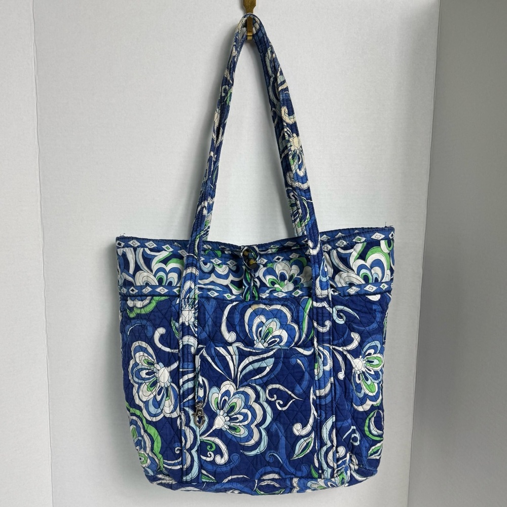 Vera Bradley Tote Bag - Paisley Print in Blue, White Green